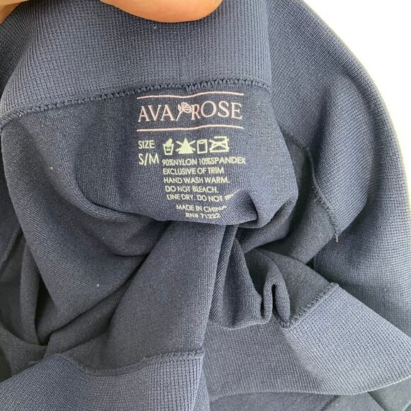 Ava Rose Maternity Leggings Size S/M Blue Seamless Belly Full Length Footless - Picture 6 of 7